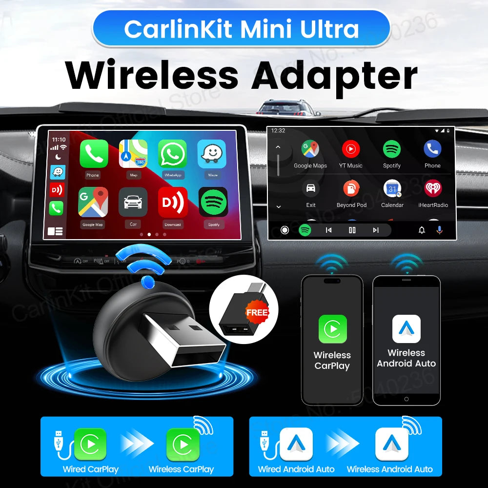 FANG Mini Ultra — Wireless CarPlay & Android Auto Adapter